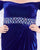 Mac Duggal Fabulouss - 77533F Long Sleeve Off-Shoulder Bejeweled Dress In Blue