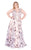 Mac Duggal Fabulouss - 77542F Beaded Plunging Floral A-Line Gown In Pink