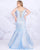 Mac Duggal Fabulouss - 77557F Beaded Lace Taffeta Mermaid Dress In Blue