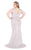 Mac Duggal Fabulouss - 77558F Sequined Plunging V-Neck Sheath Gown in White