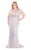 Mac Duggal Fabulouss - 77558F Sequined Plunging V-Neck Sheath Gown in White