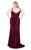 Mac Duggal Fabulouss - 77562F Embellished V-neck Dress With Train in Red