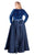 Mac Duggal Fabulouss - 77565F Sequined Plunging Long Sleeves Gown in Blue