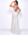 Cassandra Stone - 77571A Embellished Illusion Halter Trumpet Dress In White