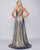 Cassandra Stone - 77587A Embellished Cross Halter A-line Dress In Blue