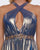 Cassandra Stone - 77587A Embellished Cross Halter A-line Dress In Blue