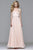 7761 Satin Halter Chiffon Dress with Rhinestone Waist