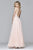 7761 Satin Halter Chiffon Dress with Rhinestone Waist