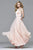 7761 Satin Halter Chiffon Dress with Rhinestone Waist