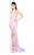 Mac Duggal Flash - 77614L Rhinestone Accented Halter Dress With Train in Purple