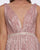 Cassandra Stone - 77618A Sequined Deep V-neck A-line Dress With Train In Pink