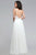 7761 Satin Halter Chiffon Dress with Rhinestone Waist