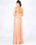 Mac Duggal Flash - 77636L Embellished V-neck Chiffon A-line Dress In Pink