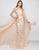 Mac Duggal Couture - 79193D Embellished High Neck Dress With Overskirt In Neutral
