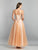 Dave & Johnny - A7764 Beaded Corset Style Sweetheart Neck A-Line Gown In Orange