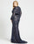 Mac Duggal Fabulouss - 77664F Sequined Fitted Bodice Trumpet Gown In Blue