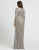Mac Duggal Fabulouss - 77676F Sequined Long Sleeves Slit Gown In Silver