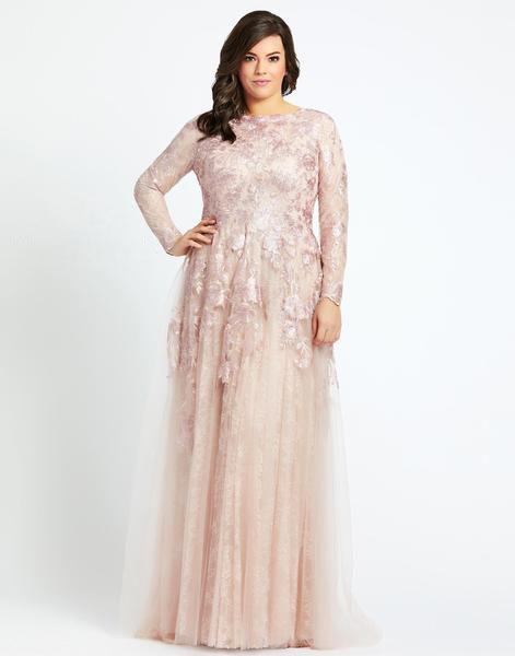 Mac Duggal Fabulouss - 77679F Embroidered Floral Long A-line Dress In Pink