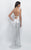 Intrigue - Sparkling Sequin V-neck Evening Gown 259 in White and Silver