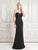 Alexander by Daymor - 776 Floral Applique Sweetheart Sheath Dress With Cape In Black