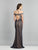 Dave & Johnny - A7772 Embellished and Lace Off-Shoulder Trumpet Gown In Blue