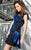 MNM Couture - 5950 Embellished Asymmetric Sheath Dress In Blue