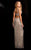 Scala - Two Piece Deep Scoop Back Prom Dress 25415  In Gray and Silver