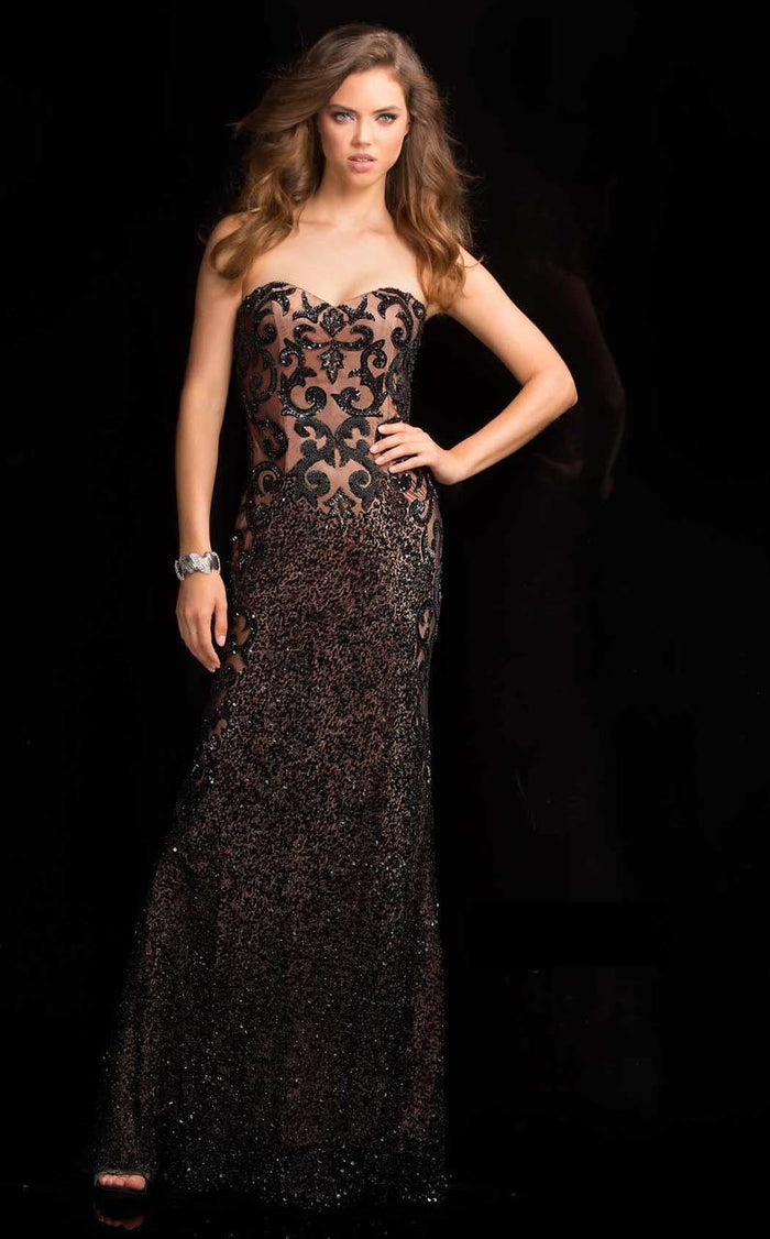 SCALA - 48680 Sweetheart Prom Dress with Crystal Embellishments