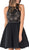 Poly USA - 7794 Embroidered Illusion Halter Chiffon A-line Dress