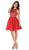 Poly USA - 7794 Embroidered Illusion Halter Chiffon A-line Dress