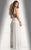 BG Haute - 48681 Embroidered V-neck Sheath Dress in White