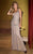 BG Haute - 48681 Embroidered V-neck Sheath Dress in Neutral and Gray