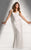 BG Haute - 48681 Embroidered V-neck Sheath Dress in White