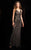 SCALA - V-Neckline Beaded Prom Dress 48721 in Black and Neutral