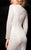SCALA - 48728 Illusion V Neck Cocktail Dress in Ivory Nude