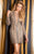 SCALA - 48728 Illusion V Neck Cocktail Dress in Platinum