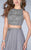 GiGi - Luminous Adorned Jewel A-Line Long Evening Gown 23860 In Gray
