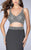 GiGi - Bead Encrusted Crop Top and Jersey Skirt Long Dress 23904 In Gray