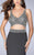 GiGi - Bead Encrusted Crop Top and Jersey Skirt Long Dress 23904 In Gray