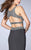 GiGi - Bead Encrusted Crop Top and Jersey Skirt Long Dress 23904 In Gray