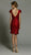 Jadore - J1036 Sequined Bateau Short Sleeve Sheath Dress In Red