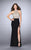 GiGi - Beaded Sleeveless High Neck Jersey Dress 24090 in Black and Neutral