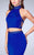 GiGi - Lavish High Collar Jersey Long Evening Gown 24119 in Blue