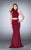 GiGi - Lavish High Collar Jersey Long Evening Gown 24119 in Red