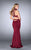 GiGi - Lavish High Collar Jersey Long Evening Gown 24119 in Red