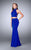 GiGi - Lavish High Collar Jersey Long Evening Gown 24119 in Blue