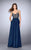 GiGi - Alluring Embellished Sweetheart Cutout Long Evening Gown 24121 In Blue