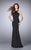 GiGi - Captivating Beaded Sleeveless High Neck Jersey Dress 24127 in Black