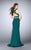 GiGi - Alluring Laced V-neck Two-Piece Jersey Dress 24128 in Green