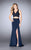GiGi - Alluring Laced V-neck Two-Piece Jersey Dress 24128 in Blue